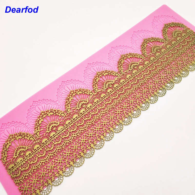 

MX072 Classic Style Lace Mold Silicone Sugar Lace Pad Cake Brim Decoration Mold Kitchenware DIY Tool