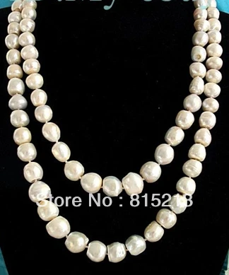 

ddh00940 14mm Unusual Baroque White Freshwater Pearl Necklace 50