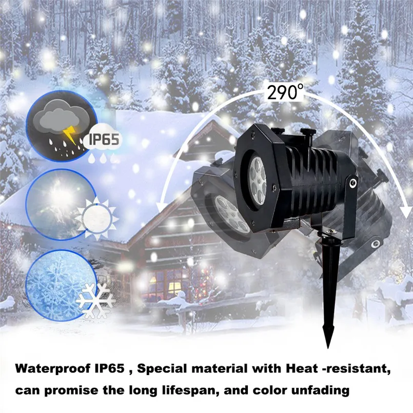 Garland Lights Outdoor Projector Snowflake Projector Christmas Halloween Projection Stage Light Luces De Navidad 35DC38
