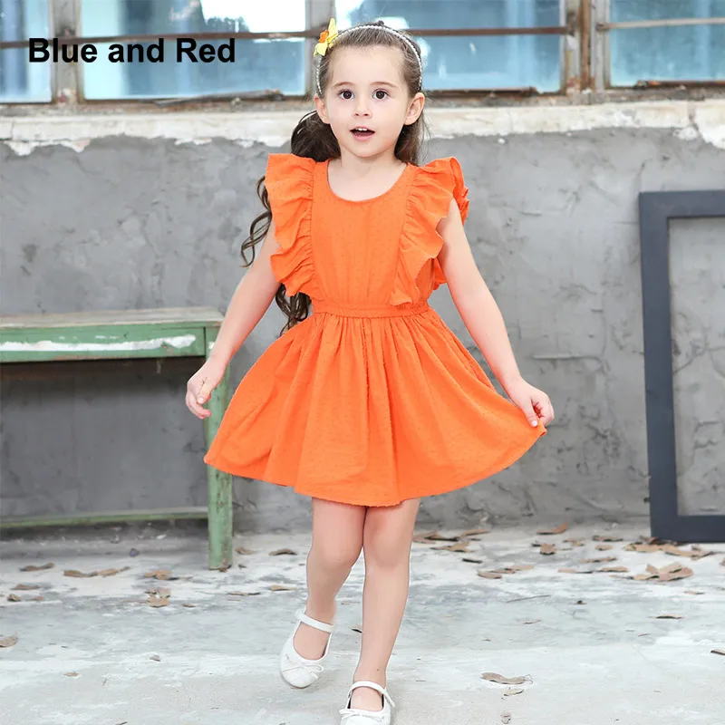 orange colour baby girl dress