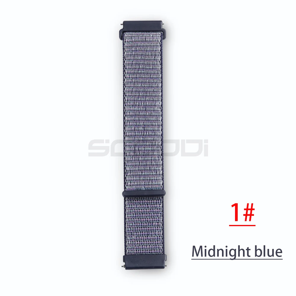 Новинка, 20 мм, нейлоновый тканый ремешок для Xiaomi Huami Amazfit Bip BIT Lite, Молодежные Смарт-часы, носимый браслет, ремешок для часов Amazfit - Цвет: Midnight Blue