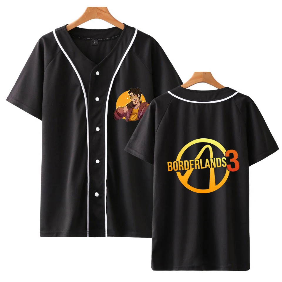 

Borderlands 3 Hot Sale Game Short-sleeved baseball uniform men's jackets buckled loose casual Print Novelty Top Luxury Harajuku