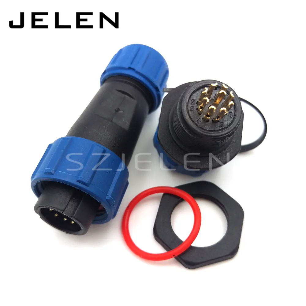 

SP13,waterproof connector 9 pin plug and socket, LED power waterproof connector Male+Female,IP68, Automotive Connectors