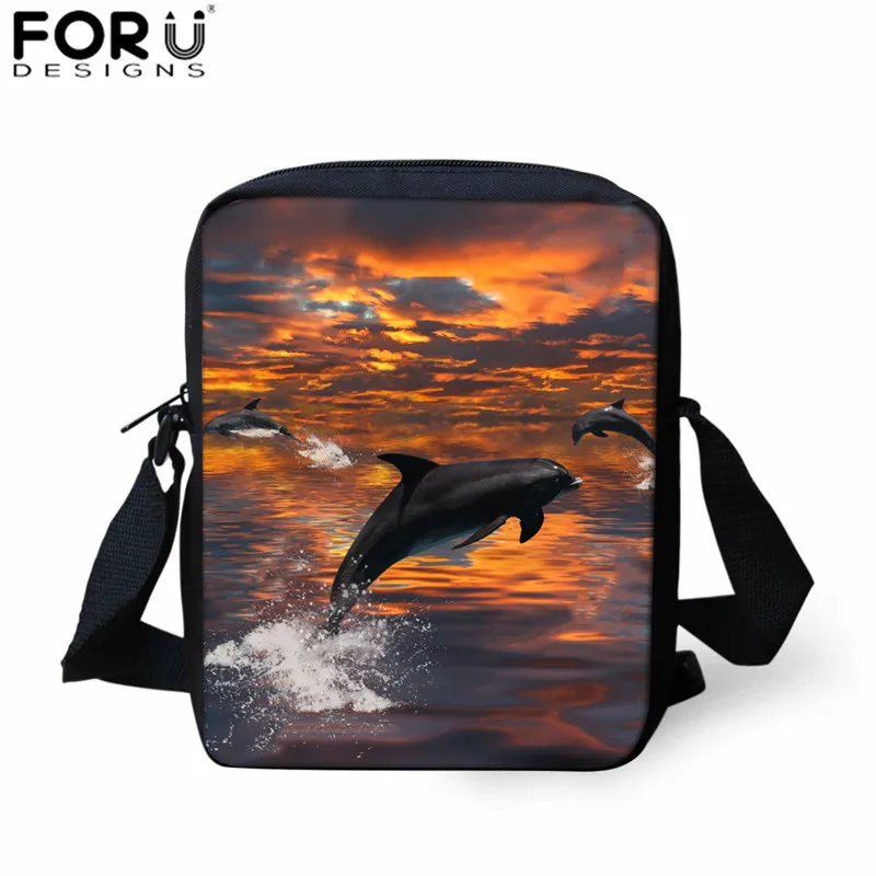 FORUDESIGNS/Детский рюкзак с голубым дельфином для девочек; школьная сумка с принтом морских животных; Детский Повседневный рюкзак; 3 шт. в комплекте с сумкой-карандашом - Цвет: L5042E