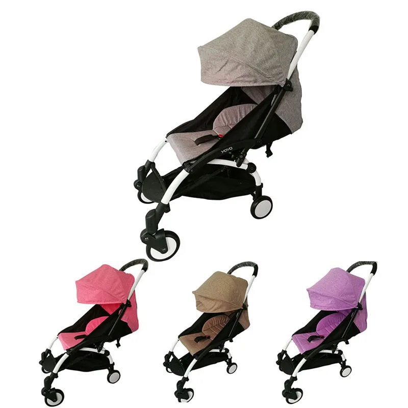 Baby Stroller Sun Shade Awning Anti-UV Baby Strollers Canopy Cover Car Sunshade Cover Linen Hood Seat Pad Stroller Accessories