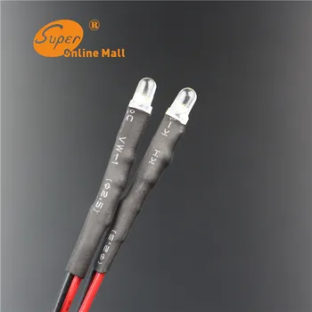 

LED DIODE 50pcs LED 3MM 12V Pre-Wired Resistor Diods Round top 20 CM Pre Wired Light