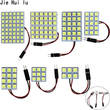 6 9 12 15 24 smd 5050 diodo emissor de luz do painel automático leitura cúpula lâmpada interior do carro telhado mapa lâmpada t10 w5w c5w c10w festão 3 adaptador base