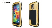 Love Mei Waterproof Case for Samsung galaxy S5 case Brand case Armor Metal phone case cover Tempered glass protective film