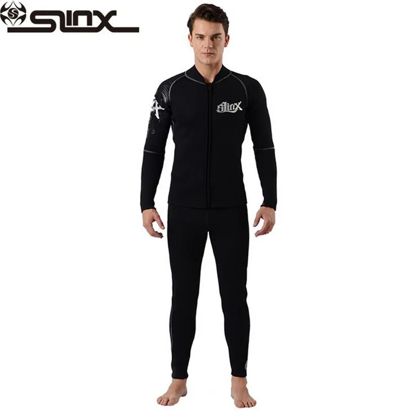 SLINX 3mm Neoprene Winter Wetsuit Jacket Men Rash Guard Scuba Diving SwimwearKite Surfing Snorkeling Swimsuit Tops & T-Shirt