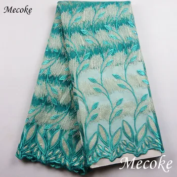 

new Design african cord lace High quality french lace fabric with plenty stones green African lace fabric for nigerian Wedding