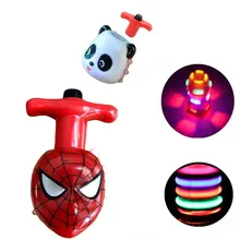 1 комплект, светодиодный светильник-вспышка с гироскопом и мультипликационным принтом «Человек-паук», спиннинг, светящаяся в ночное время, вращающаяся на высокой скорости игрушка для детей