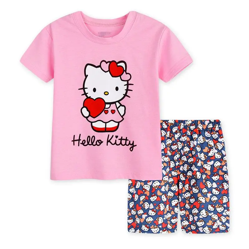 Baby Kids Summer Pijamas Toddler Girls Summer Short Sleeve Printed
