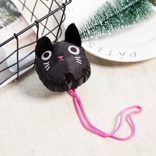 Черный кот Экологичные дамы подарок складные многоразовые сумка складная сумка для покупок дорожная косметичка