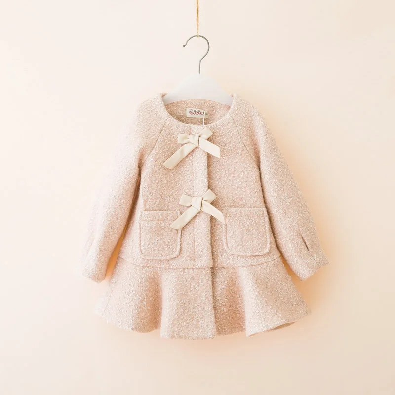 Little Girls Wool Coats Outwear For 2 3 4 5 6 Yrs Kids Dress Coats