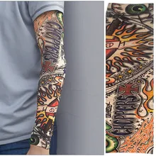 Анти-солнце модные Для мужчин и женская Татуировка Arm наколенник высокие эластичные нейлон Хэллоуин вечерние Танцевальная Вечеринка татуировки рукава