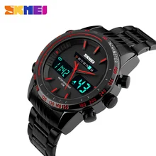 2016 nuevos hombres relojes acero lleno Men de reloj de cuarzo horas analógico Digital reloj LED reloj de los deportes militares