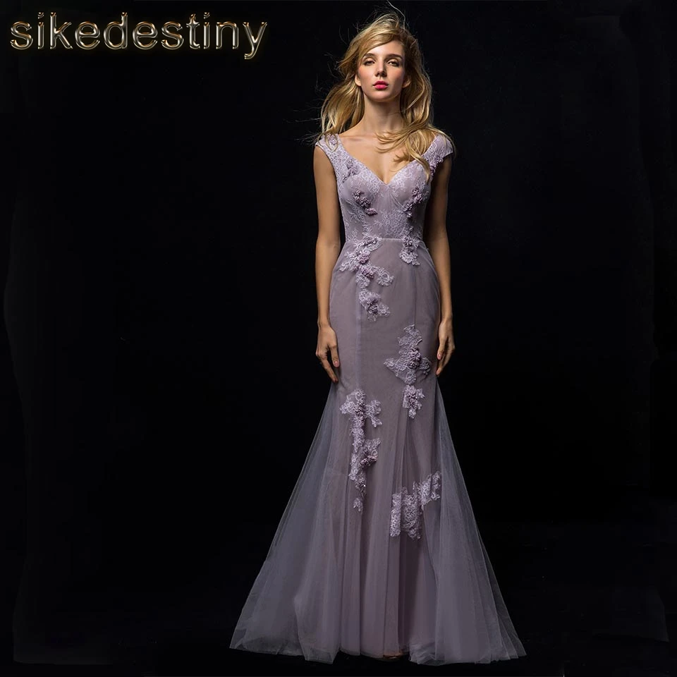 Buy Evening Dress 2018 Robe De Soiree High Quality Tulle With Applique New Real
