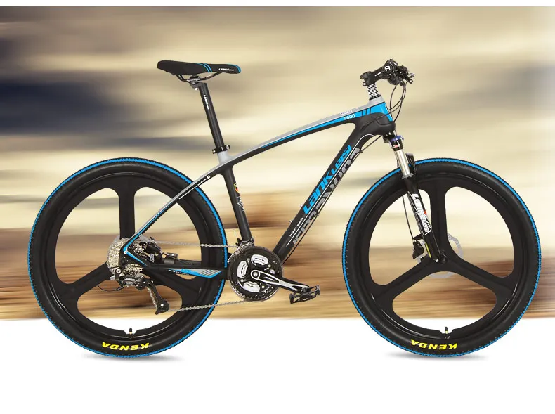 Perfect 26 "Carbon fiber mountain bike 27 speed oil dish magnesium alloy wheel shock absorber fork carbon fiber mountain bike M370 dial 17