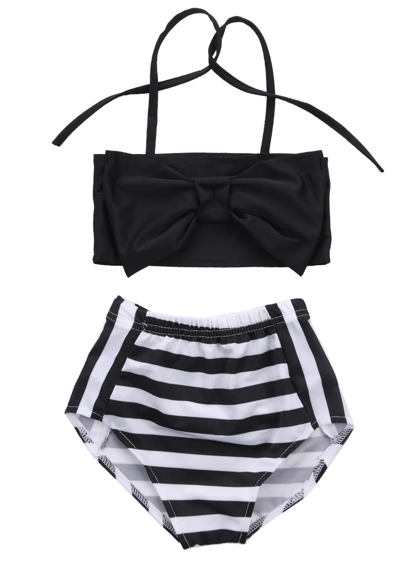 black and white striped swimming costume