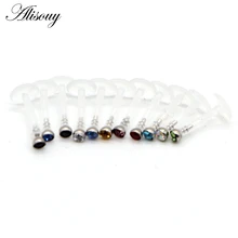 Alisouy 1 шт. Биопласт гибкие Push-в лабретка губ шпильки серебро Сталь мяч 16 г уха хряща козелка пирсинг модные Украшения для тела