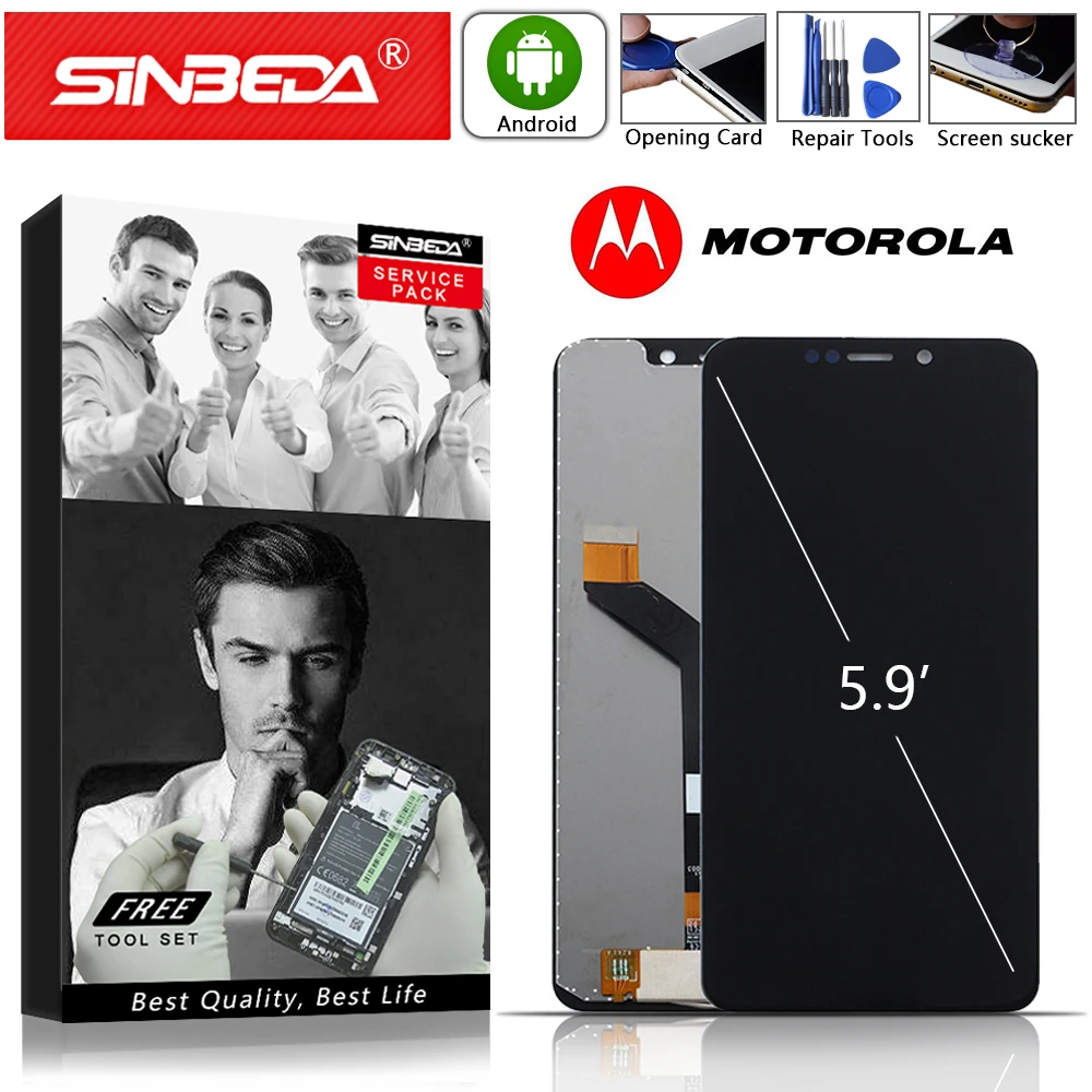 Skup 5.9 dla Motorola Moto One XT1941 wyświetlacz LCD dotykowy zamiana digitizera ekranu dla Moto P30 grać XT1941 wyświetlacz LCD montaż