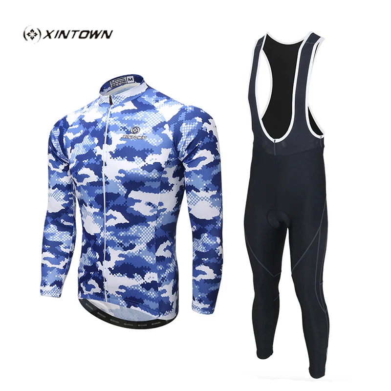 

XINTOWN Men Long Sleeve Cycling Clothing Bicycle Jersey Set MTB Wear Quick Dry Road Bike Clothes Riding Suit Ropa Ciclismo Set