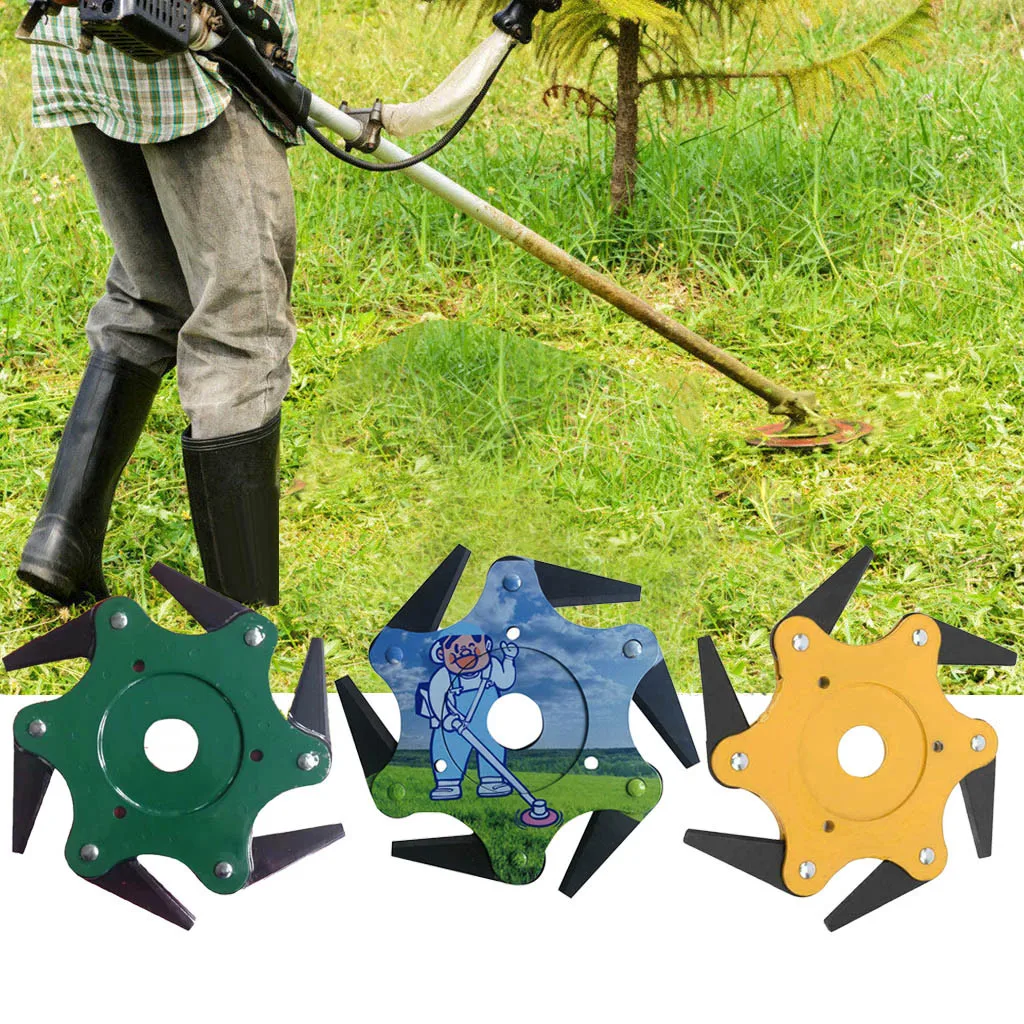 2019 Lawn Mower Grass Eater Trimmer Head-Brush Cutter Tool 6 Steel Razors Garden Saw blade accessories grass head trimmer mower | Дом и сад