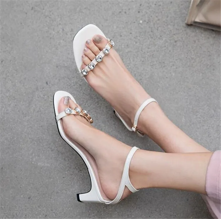 

PXELENA Crystal Studded Women Wedding Shoes White Thin High Heels Party Dress Evening Shoes Ladies Office Black 2019 Summer New