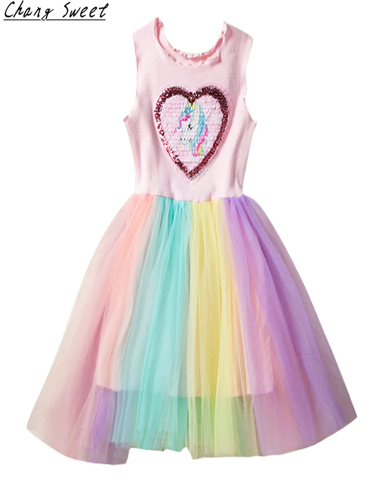

Child girl cartoon print costume flower girl dress princess party beauty page tulle dress children's dress girl dress