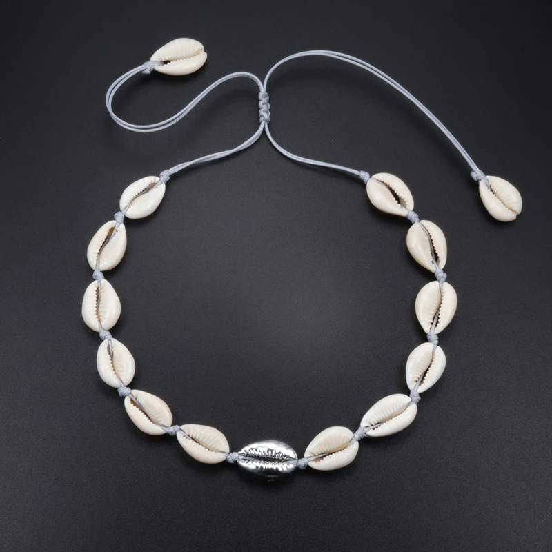 Натуральное белое ожерелье с подвеской в виде раковины для женщин, ювелирное ожерелье, богемское короткое ожерелье, ожерелье для женщин, женские пляжные подарки