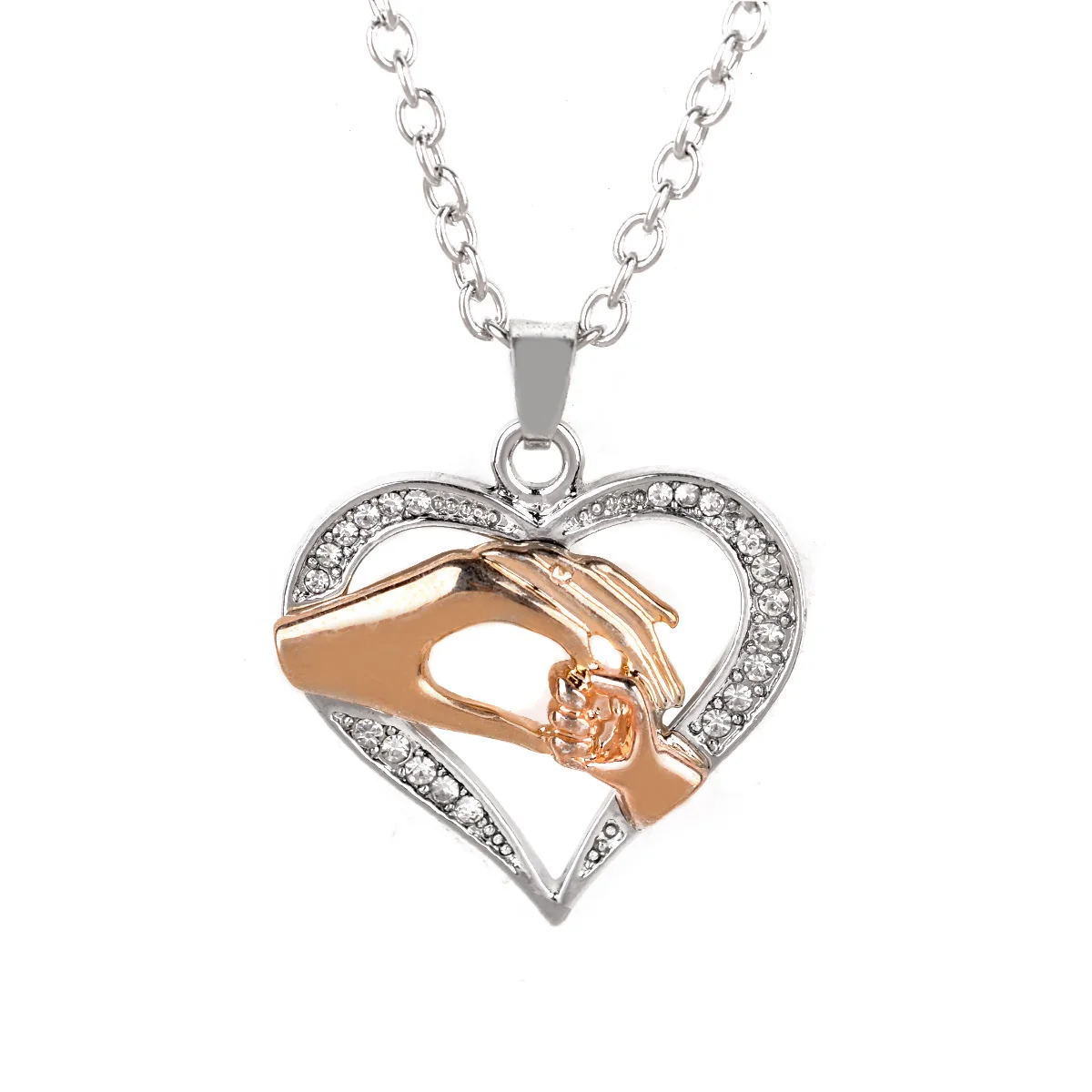 Винтажное ожерелье для мамы и ребенка, ожерелье с подвеской в форме сердца, подвеска в форме сердца, ожерелье для семьи ювелирный подарок - Окраска металла: Multicolor