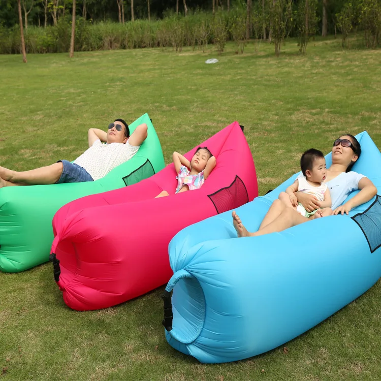 Draagbare Outdoor of Indoor Wind Bed Lounger, Air Bag Sofa, Nylon Stof