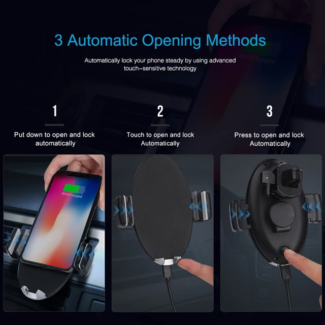 SeenDa Infrared Sensor Intelligent Qi Wireless Charging 10W Fast Car Charger For iPhone Xs Max XR X Xiaomi Huawei Samsung S9+ S8
