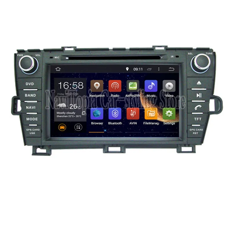 Excellent Ectwodvd Octa Core/Quad Core 4G/2G Android 9.0 Car Multimedia DVD Player for Toyota PRIUS right driving 2009- Radio+GPS 1