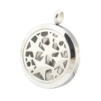 

10pcs 30mm Stainless Steel Stars Premium Aromatherapy Essential Oil Diffuser Locket Pendant Women Necklace