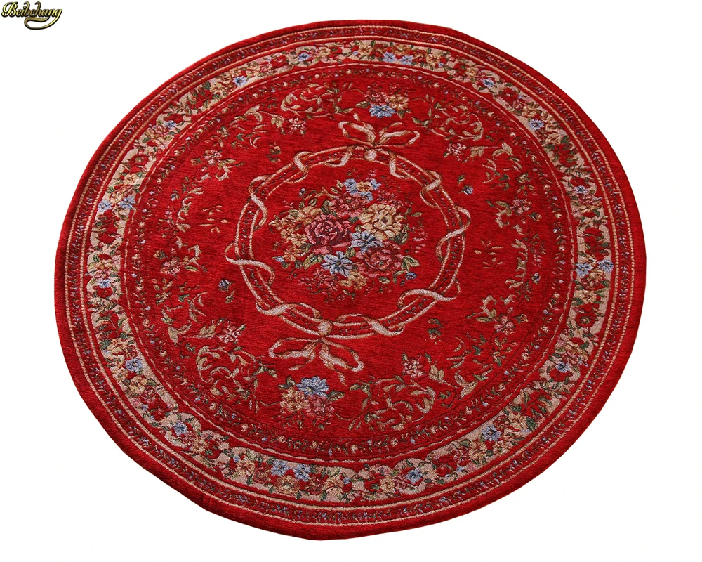 beibehang High-end bedroom living room mats Coffee table jacquard round carpet Computer swivel chair floor mat carpet office