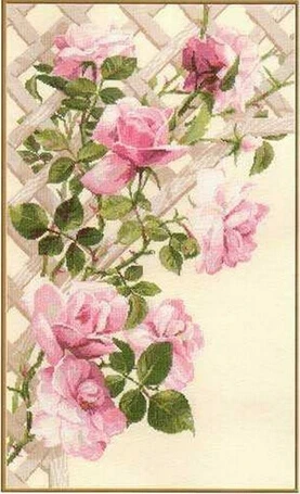 CS-1333 Cross Stitch kit Pink Rose Roses Flower Riolis 898.jpg