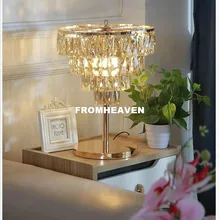 K9 кристалл современный золотой цвет кристалл Изысканная настольная лампа люстры де кристальная настольная и напольная лампа прикроватная лампа освещение
