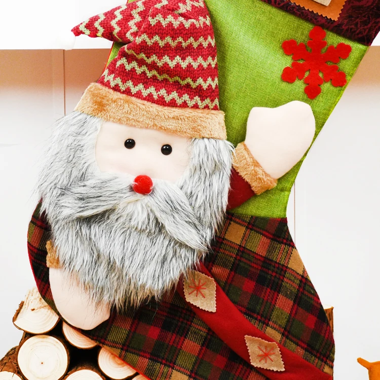 Рождественские носки для чулок большого размера 73 см, рождественские сумки, Подарочный держатель, мешки Санта Клауса, Рождественская елка, подвесное украшение, орнамент