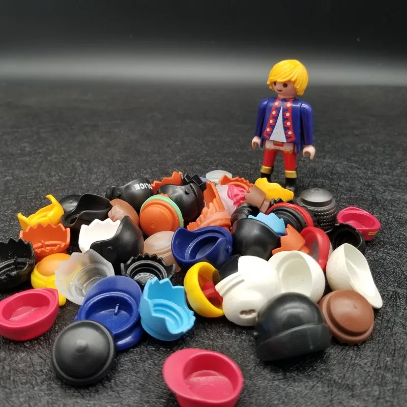 

2Pcs/Pack Playmobil Caps Helmet Hair Random Color Accessory Action Figure Model Weapon For Building Block Gift For Kids X080