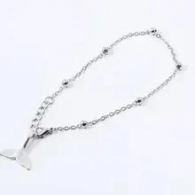 Kpop модные серебряные бусины Дельфин хвост браслет с подвеской хвост русалки звено цепи для женщин Bileklik ювелирные изделия подарок