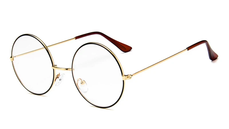 Круглые очки оправа металла оправа Очки для работы за компьютером очки прозрачные линзы оптические женские прозрачные очки - Цвет оправы: Gold Black