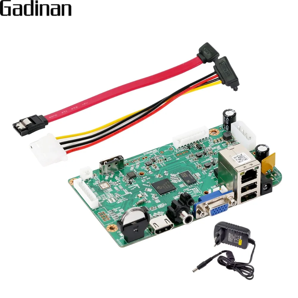 Gadinan CCTV NVR основная плата Hi3536D H.265/H.264 сети видео Регистраторы 8 канальный 4.0MP (4