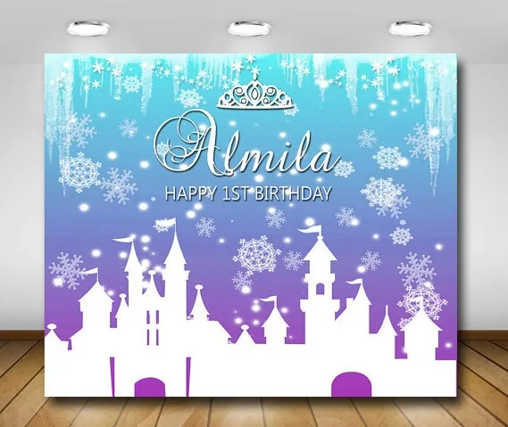 custom frozen snowflakes princess castle crown winter