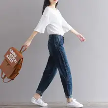 Джинсы бойфренда, шаровары, женские брюки, повседневные, размера плюс, свободный крой, винтажные джинсовые штаны, высокая талия, джинсы для женщин, Vaqueros