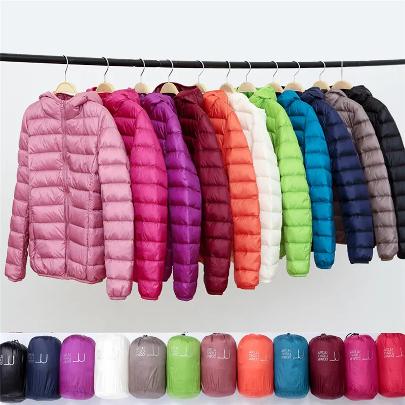 

Sanishroly Autumn Winter Women White Duck Hooded Down Jacket Female Ultra Light Down Coat Parkas Short Tops Plus Size SE715