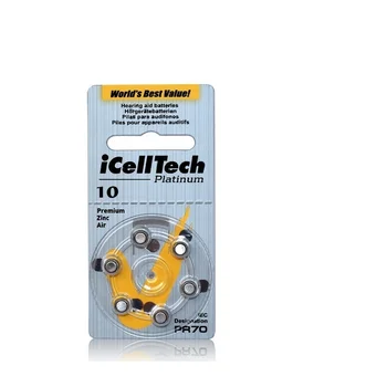 

30pcs iCellTech High Performance Hearing Aid Batteries Zinc Air battery 10/A10/PR70 Battery for BTE Hearing aids