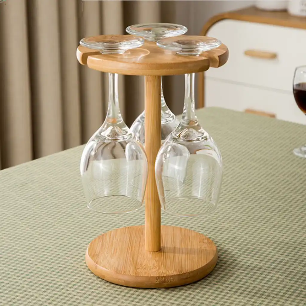 2019 Hot New Products Wooden Wine Glass Holder Countertop Rack