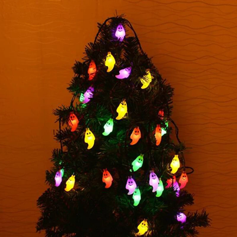 Garland 30 Led Solar Power Halloween Ghost String Light For Halloween Party Decor Halloween String Lights Curtain Led Lights (3)