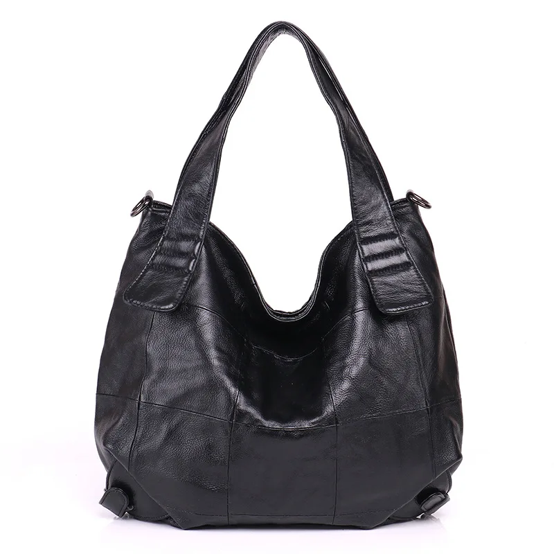 Women's new leather fashion bucket bag Korean version of the first layer cowhide large capacity shoulder Messenger bag
